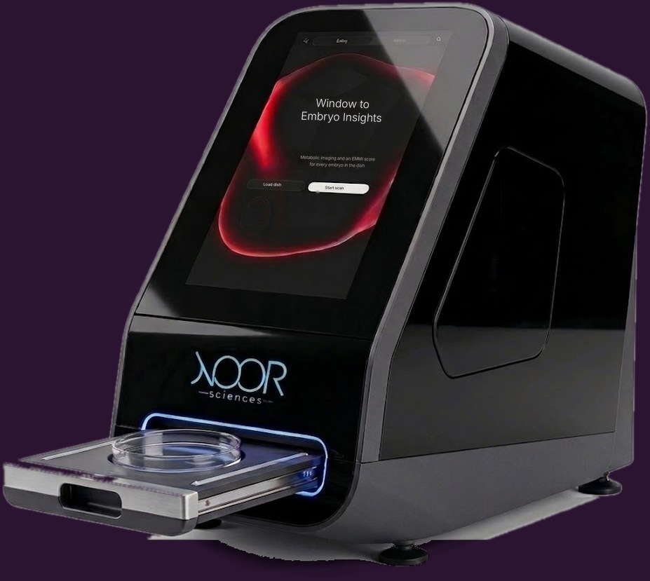 Em-Lux benchtop instrument with its imaging dish drawer open